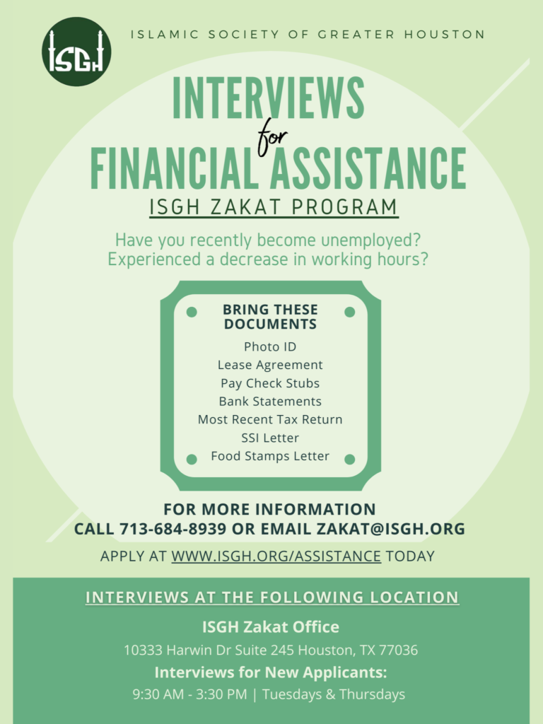 ISGH Flyer for Zakat Interviews updated July 2024 (2)